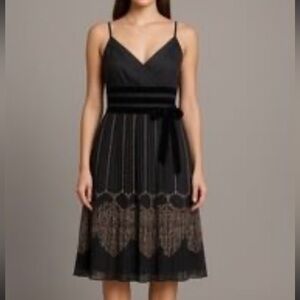 NWT Ann Taylor Loft Black Midi Cocktail Dress SZ 16 Whimsigoth